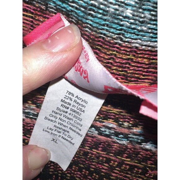 Alley & Gabby Sweater Vest XL Aztec southwest long line open lagenlook USA made - Picture 4 of 9